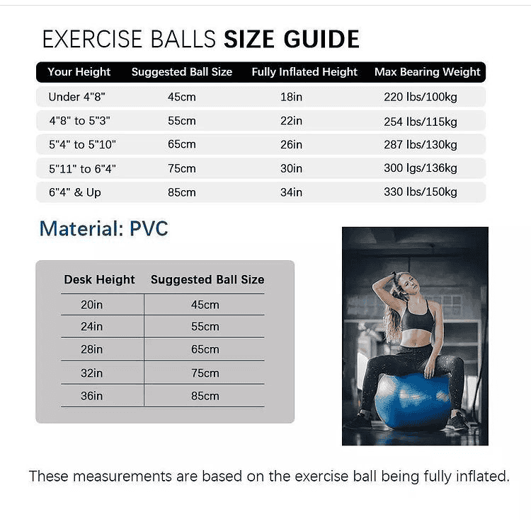 Fitness Work Ball with Air Pump, Anti-Burst and Slip Resistant Exercise Ball, Non-Slip Stability Balance Yoga Ball Fitness Work Ball with Air Pump, Anti-Burst and Slip Resistant Exercise Ball, Non-Slip Stability Balance Yoga Ball